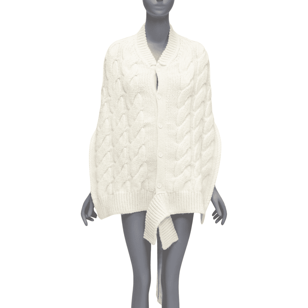 Simone Rocha Ribbon Tie Cable Top Beige Never worn - Front View