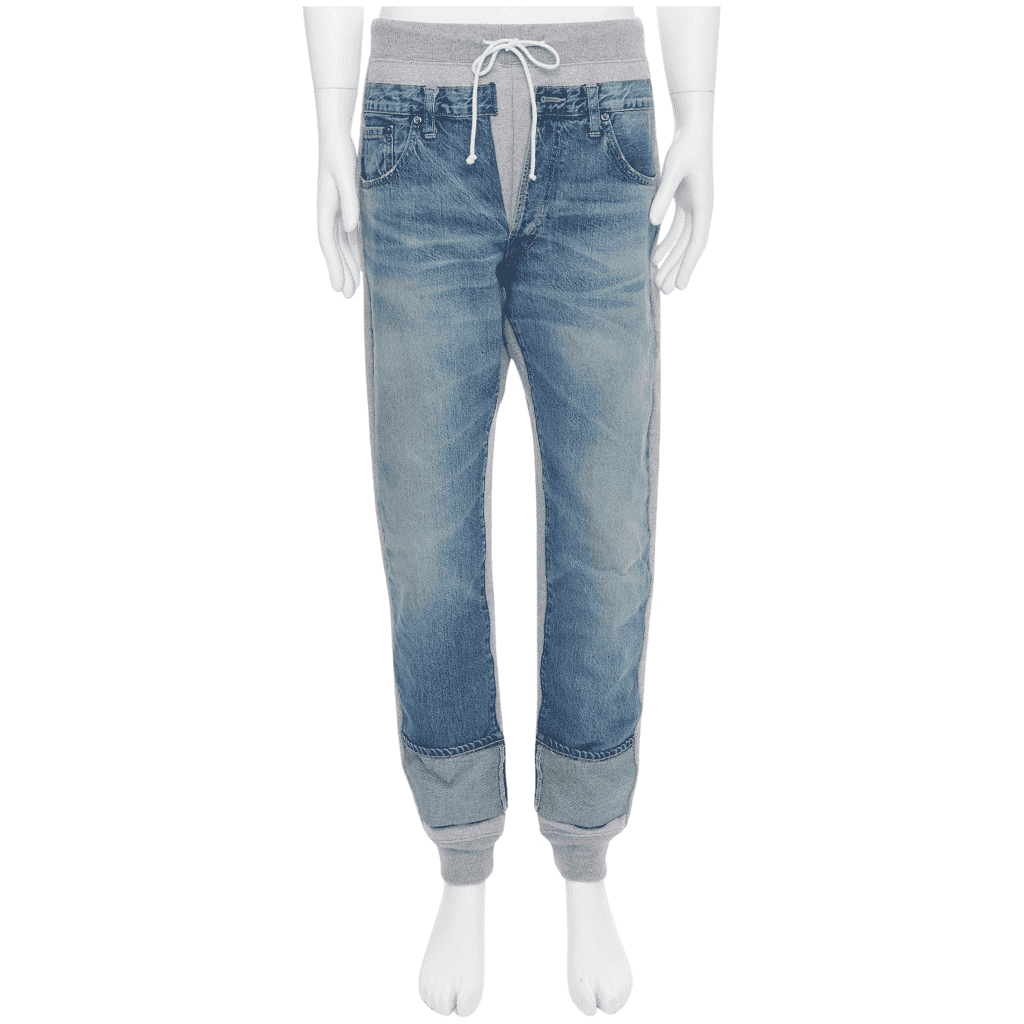 Junya Watanabe Patch Joggers Blue Cotton Never worn - Front View
