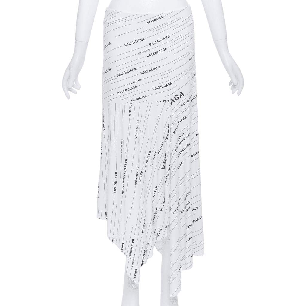Balenciaga Logo Midi Skirt White Very good - Front View