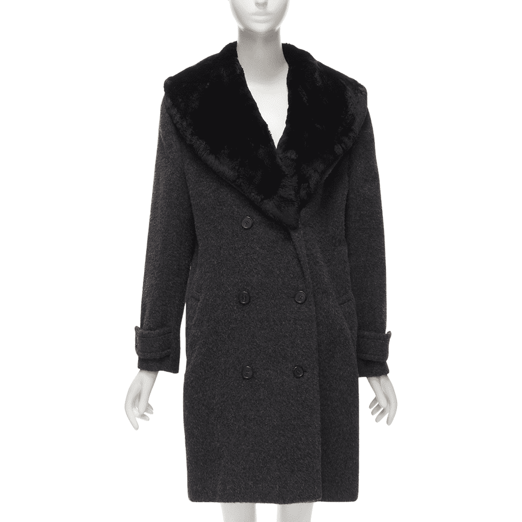 Gucci Grey Alpaca Coat Grey Very good - Front View