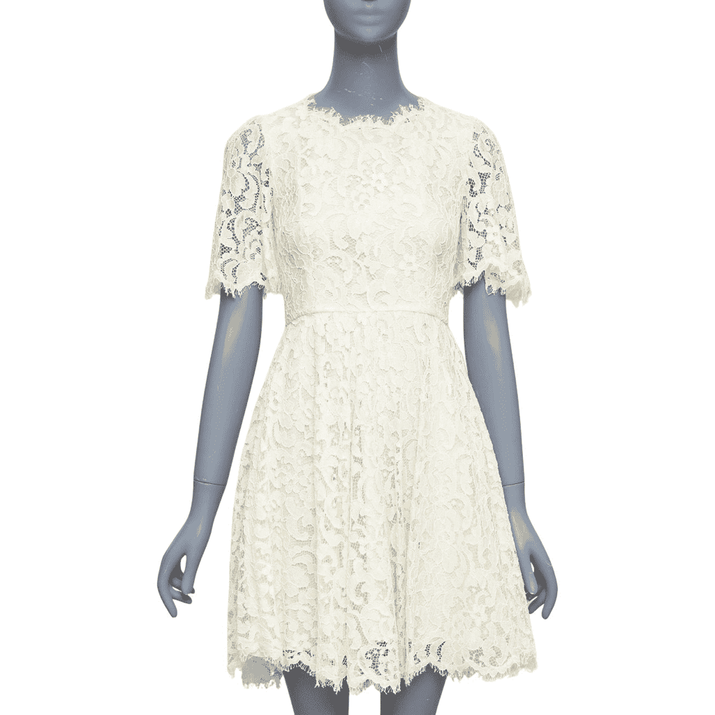 Dolce & Gabbana Floral Lace Dress Beige Very good condition - Front View