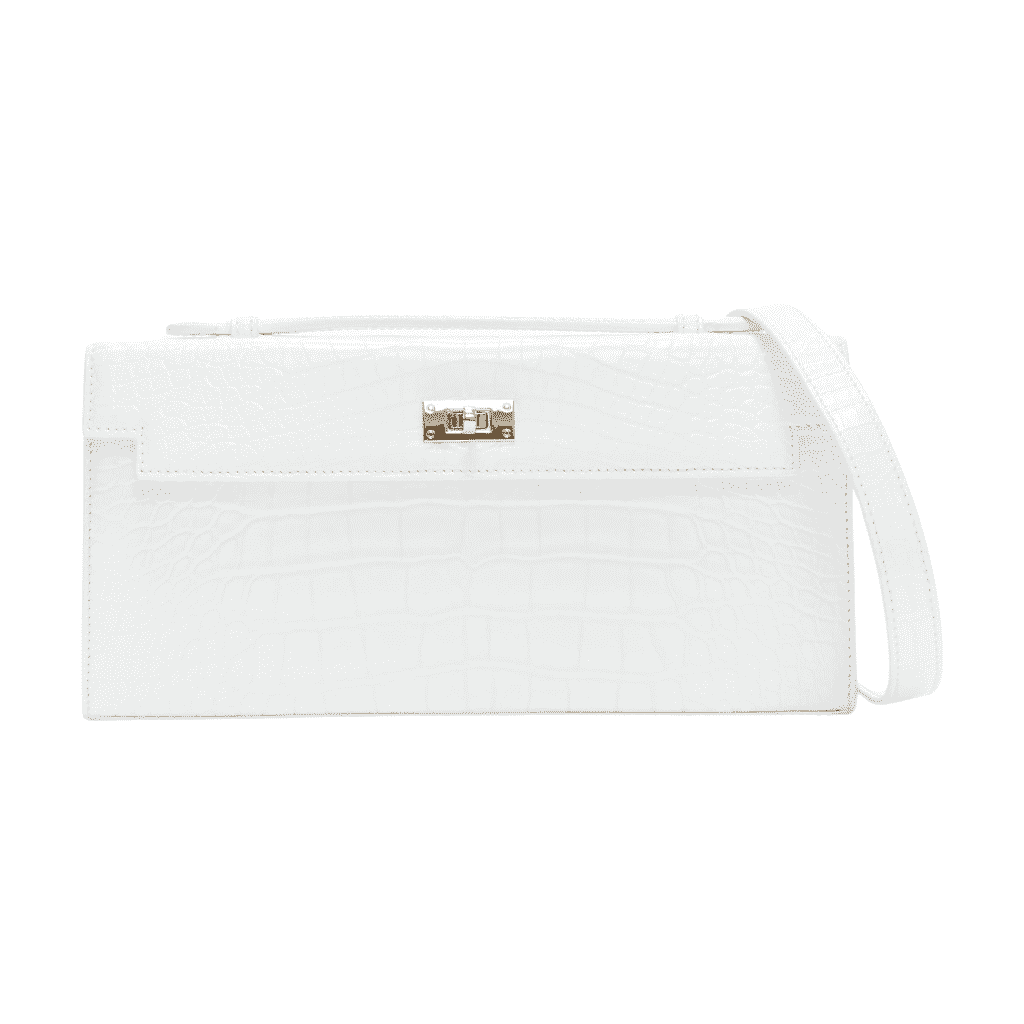 Unsigned Mustang Wristlet Bag White Leather Very good - Front View