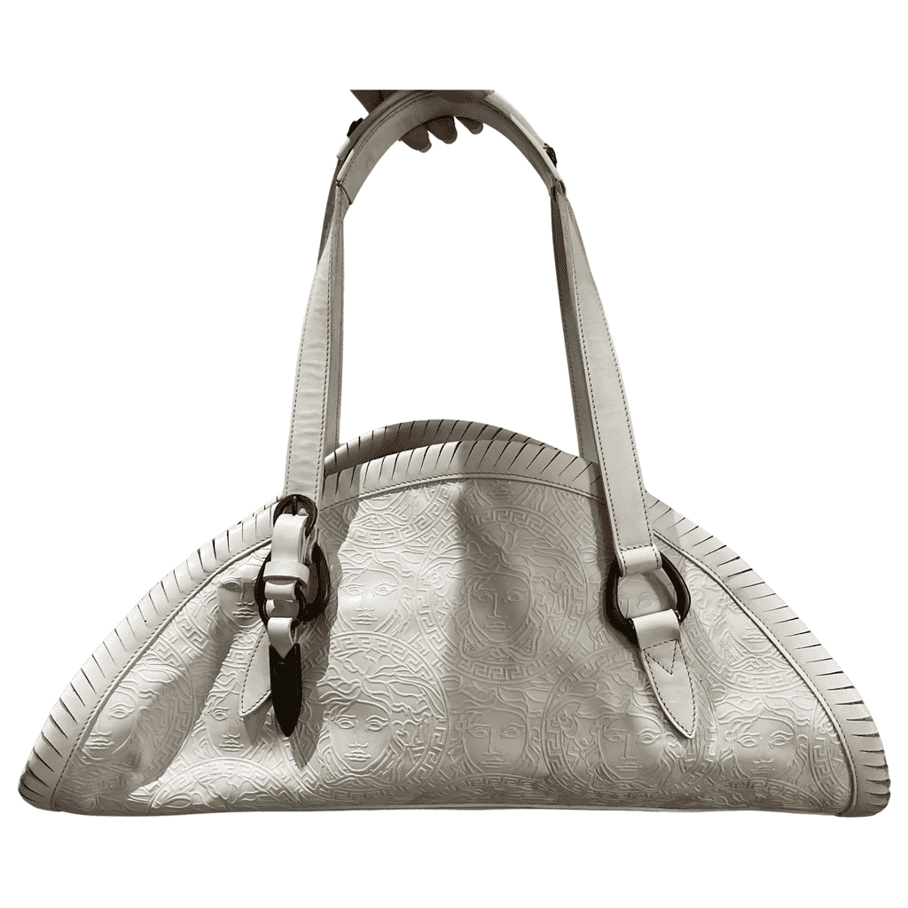 Gianni Versace Vintage Versace Bag White Polyamide Metal Fair - Front View