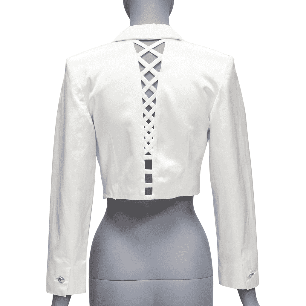 Versus Satin Lace Blazer Beige Cotton Fair - Front View