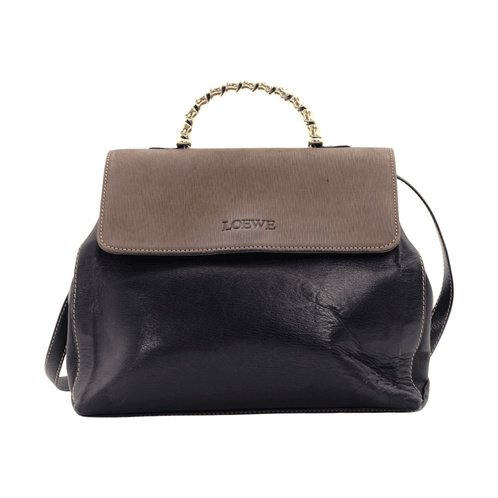 Loewe Velasquez handbag Black Leather Leather Very good - Front View