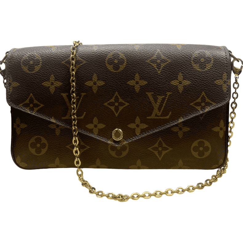 Louis Vuitton Félicie Black Canvas Gold Good condition - Front View