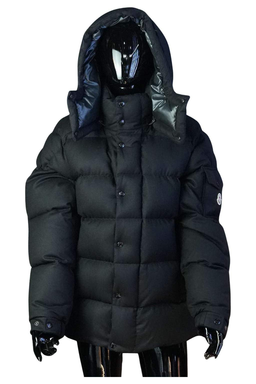 Moncler Vezere Puffer Jacket Black Size 4 Black Wool Good condition - Front View