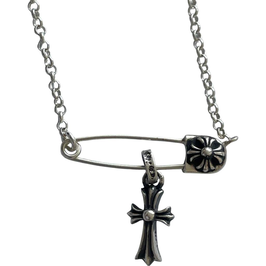 Chrome Hearts Safety Pin 20inch Chain Silver Very good condition - Front View