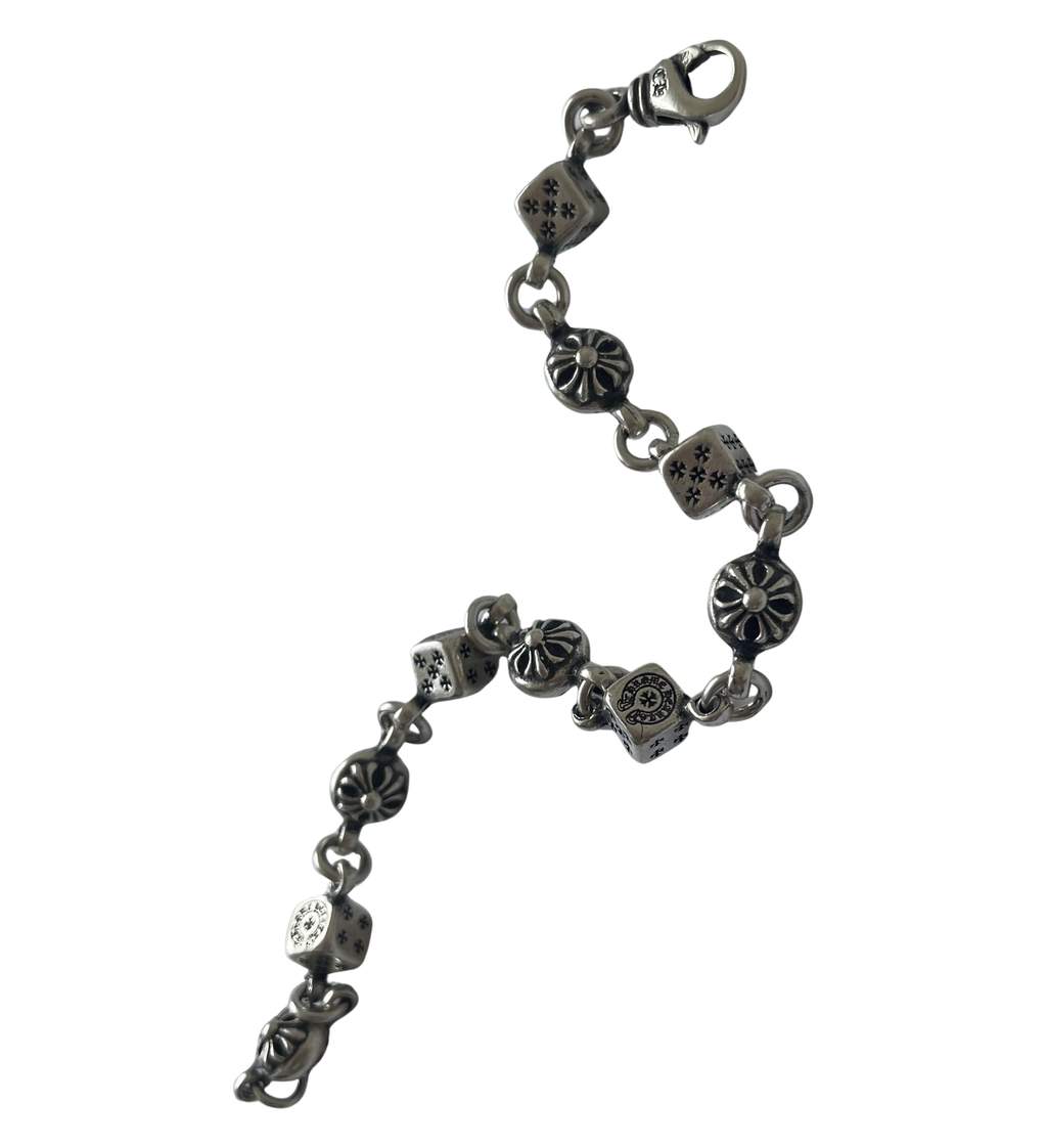 Chrome Hearts Dice & crossball bacelet Silver Very good condition - Front View