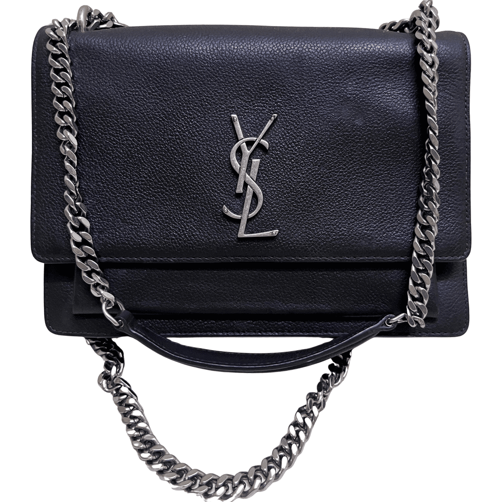 Saint Laurent Sunset Black Leather Very good - Front View