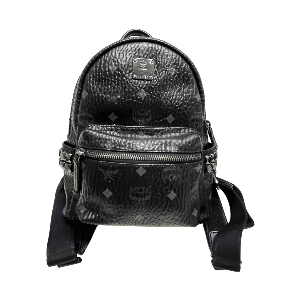 MCM Stark Backpack Black Leather Very good condition - Front View