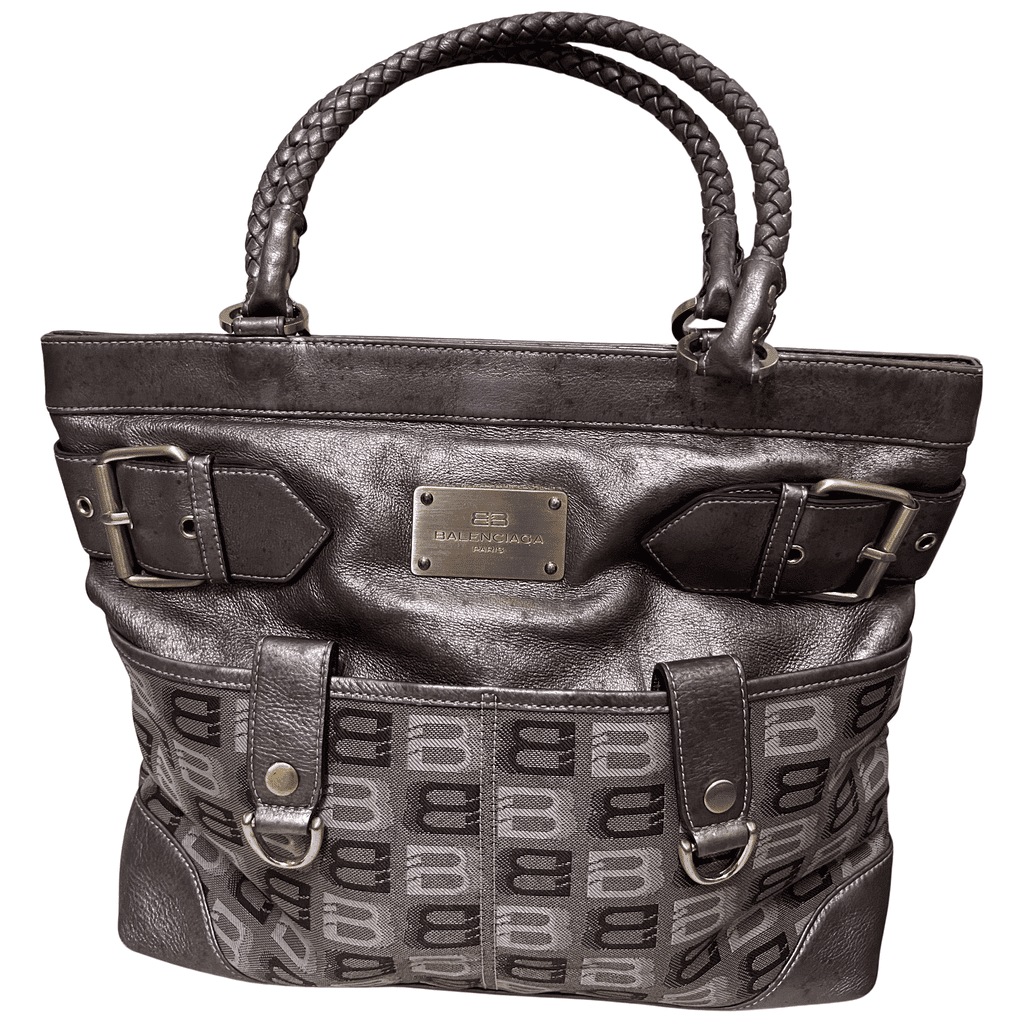 Balenciaga Vintage Metallic Tote Bag Brown Leather Very good - Front View