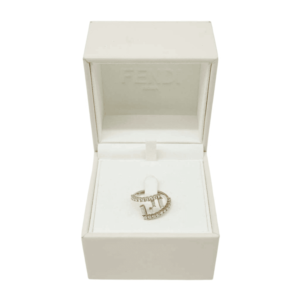 Fendi Gold Ring with Diamonds 3.22g 53(EU) Gold Good - Front View