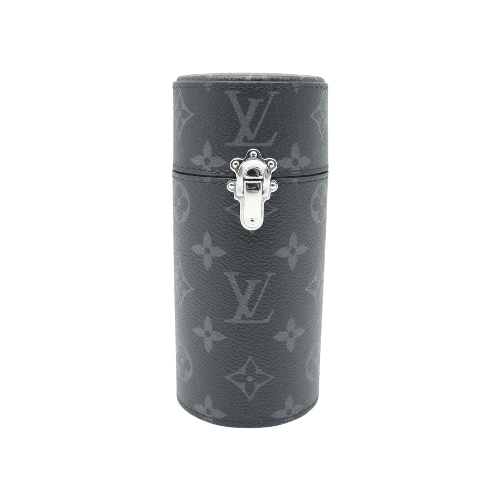 Louis Vuitton Perfume Travel Case Black Monogram Eclipse Black Canvas Good - Front View