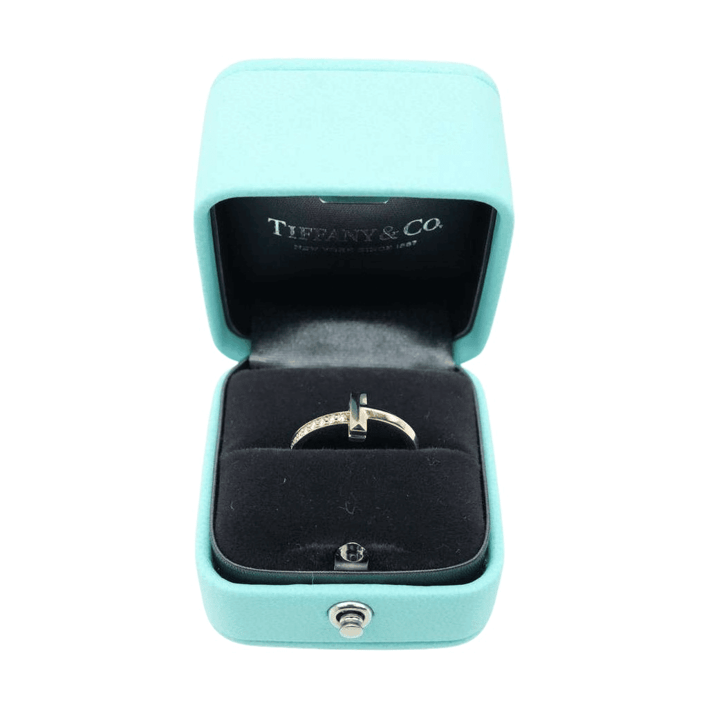 Tiffany & Co T1 NRW Ring 18K YG 4g With Diamond Size 5.25(US) Gold Good - Front View