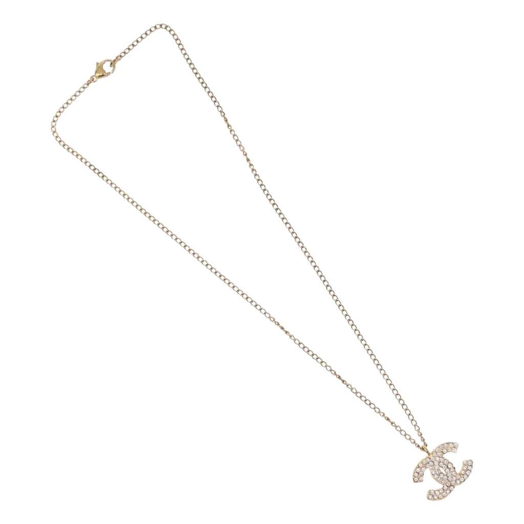 Chanel CC Pendant Necklace Gold Metal Good condition - Front View