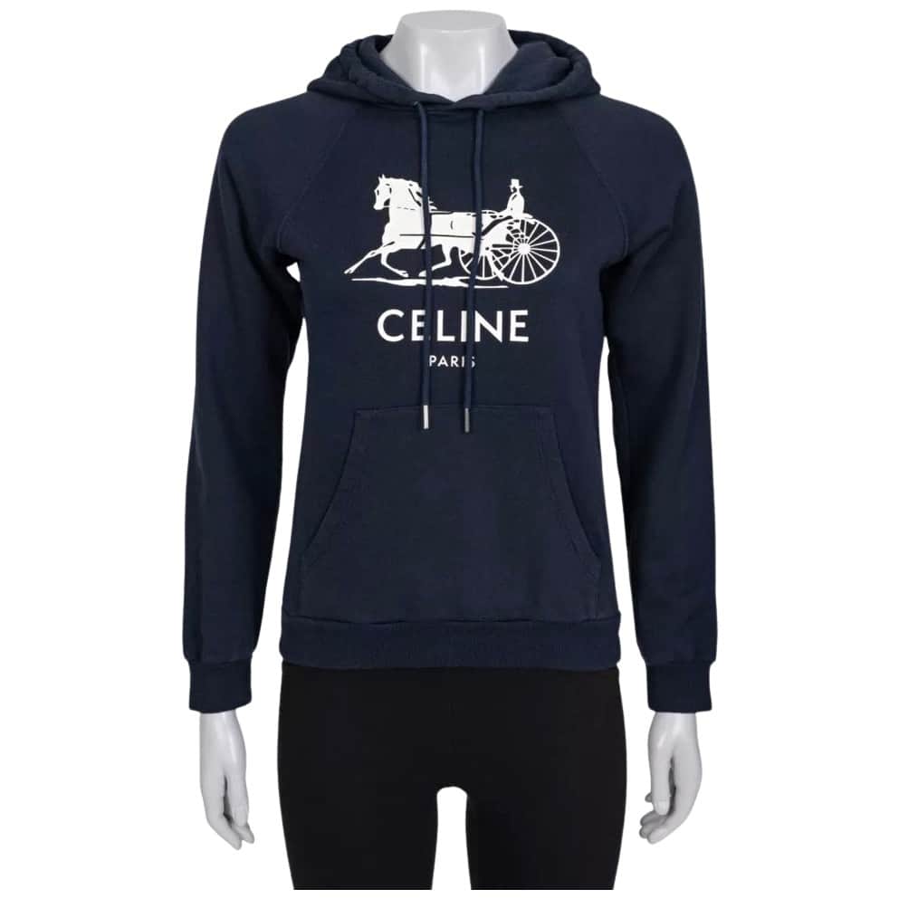 Celine Hoodie Blue Cotton Very good condition - Front View