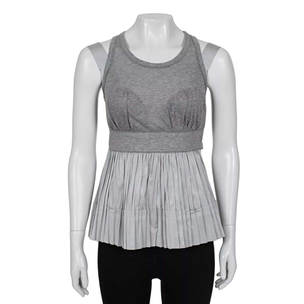 Louis Vuitton Louis Vuitton Gray Pleated Tank Top - Size 36/S pre-owned Grey Good - Front View