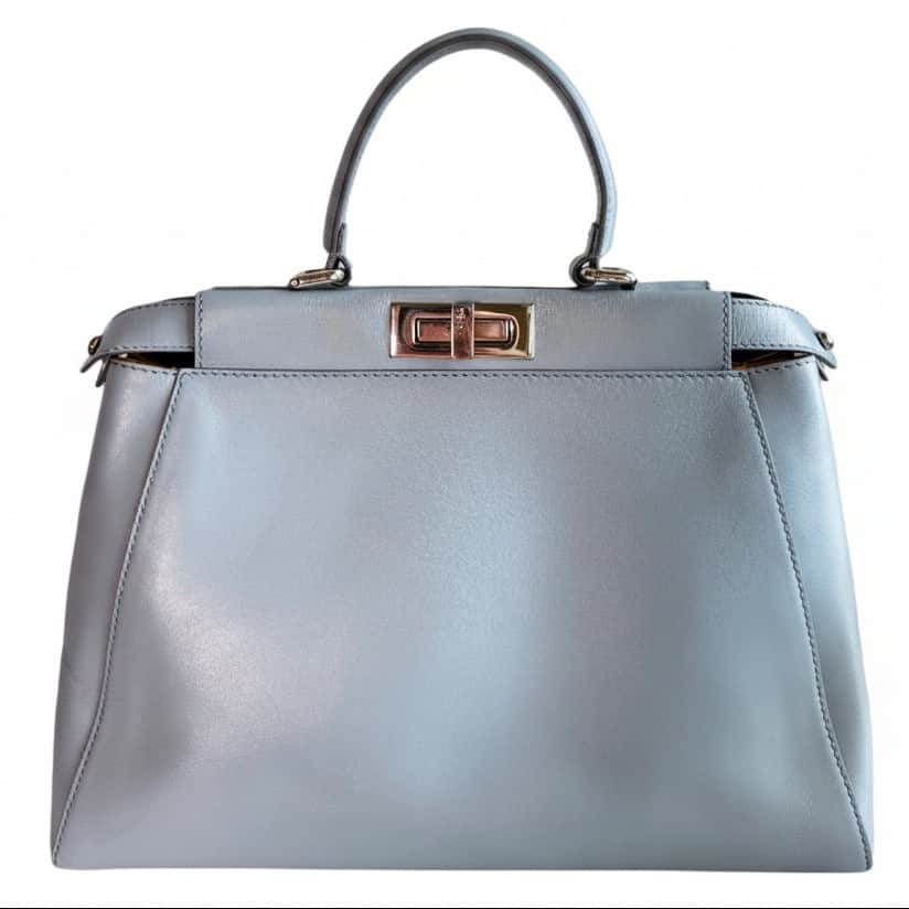 Fendi Medium Peekaboo Light Blue Blue Leather Very good condition - Front View