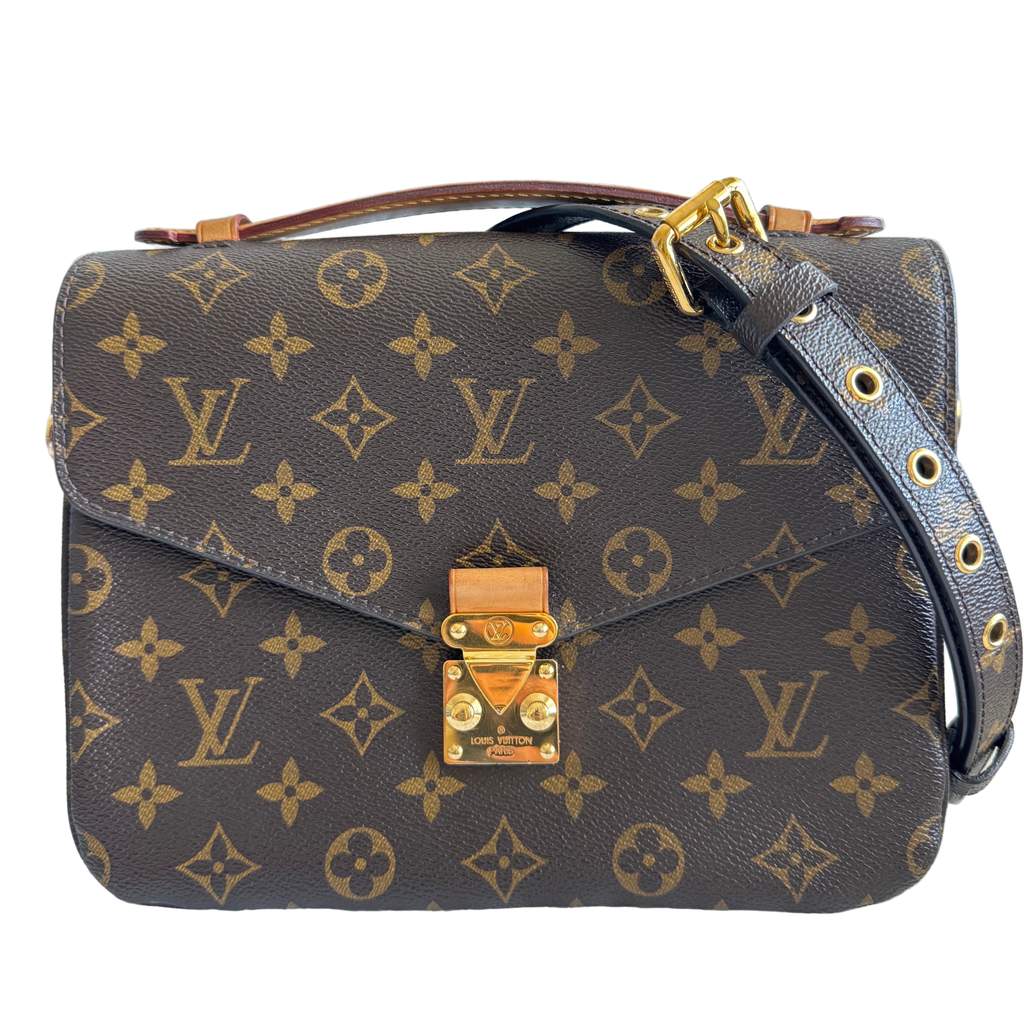 Louis Vuitton Monogram Pochette Metis Brown Leather Very good condition - Front View