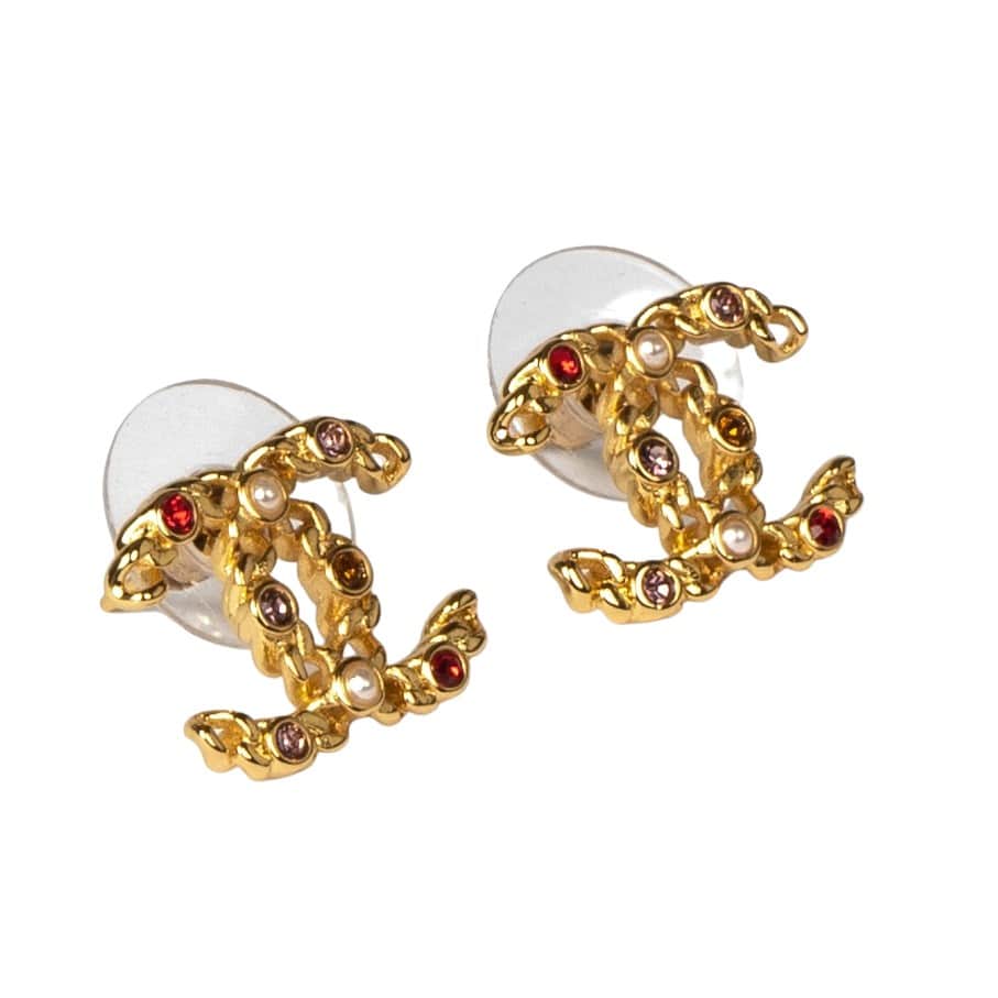 Chanel CC Earrings Gold Never worn - Front View