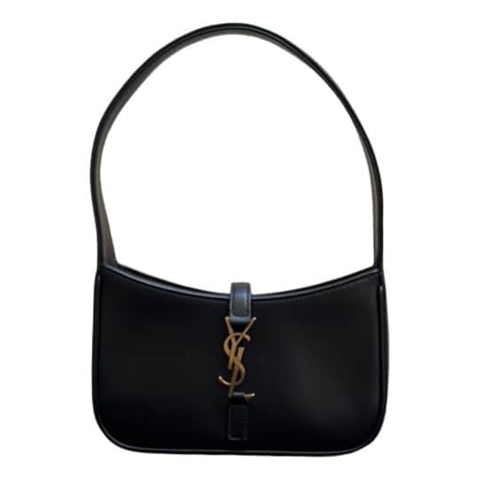 Saint Laurent Le 5 à 7 Black Leather Gold Never worn - Front View