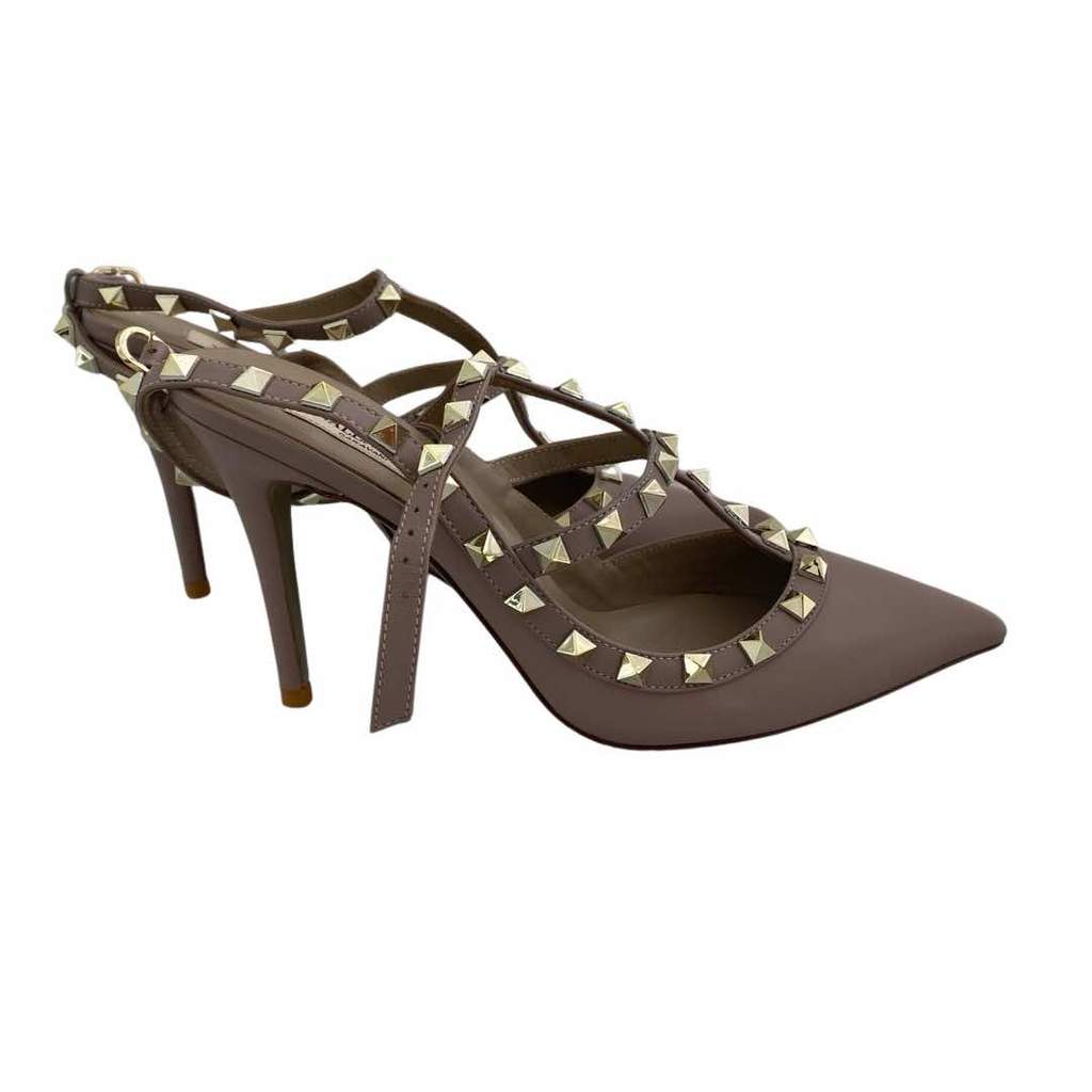 Valentino Garavani Rockstud pumps Brown Leather Never worn - Front View