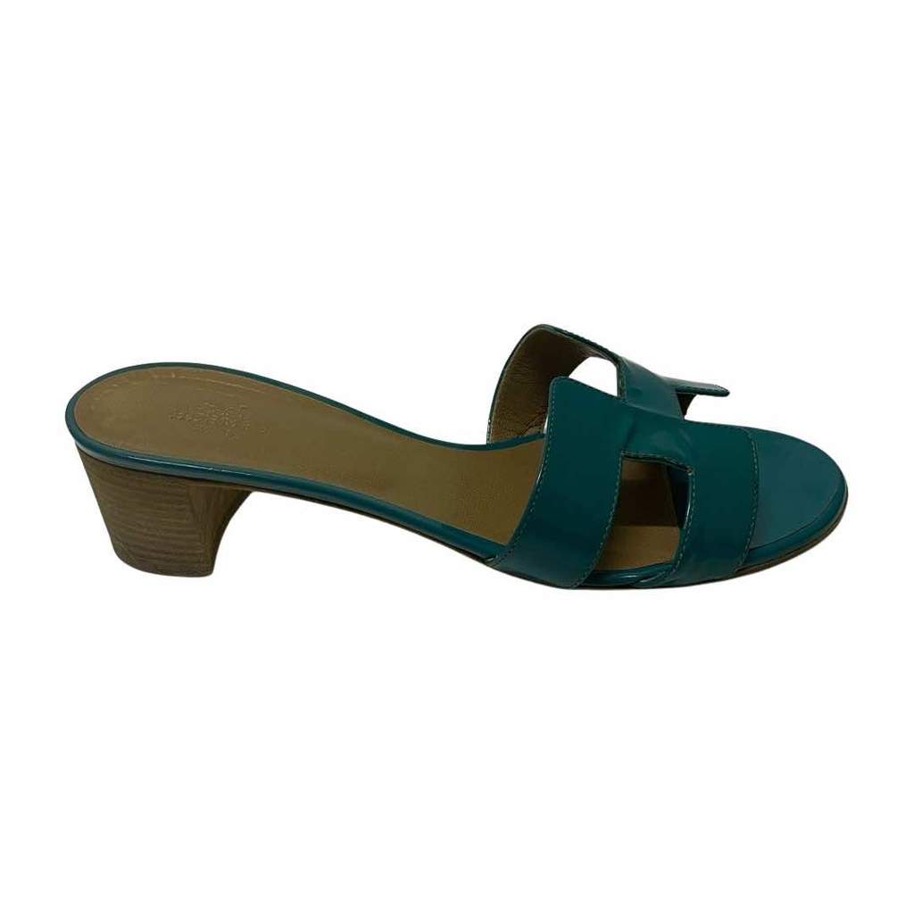 Hermès Oasis Sandals Navy Leather Good condition - Front View