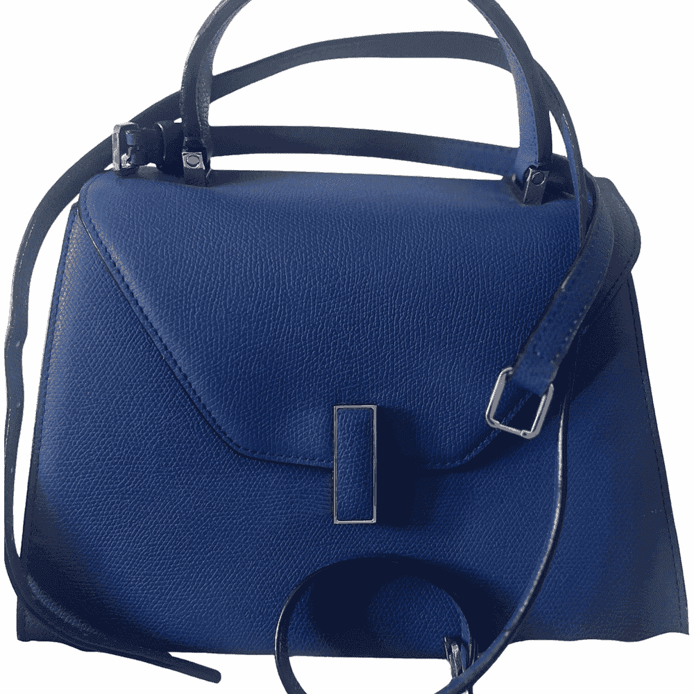 Valextra Iside Blue Leather Gold Very good condition - Front View