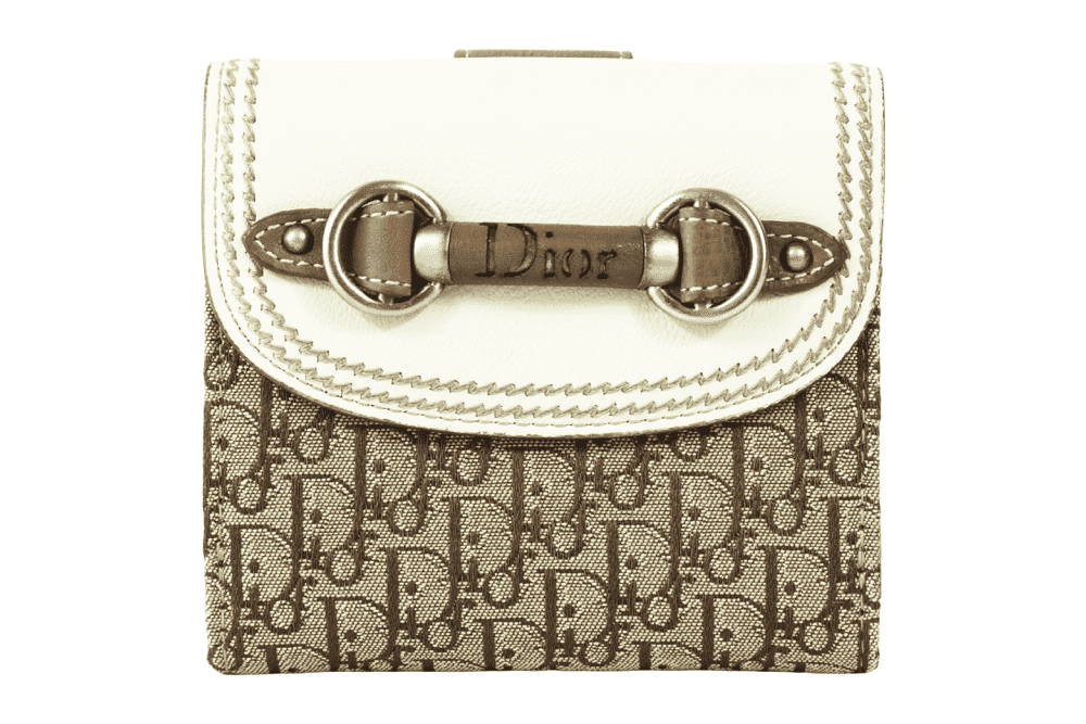 Dior Bifold Wallet Beige Leather Very good - Front View