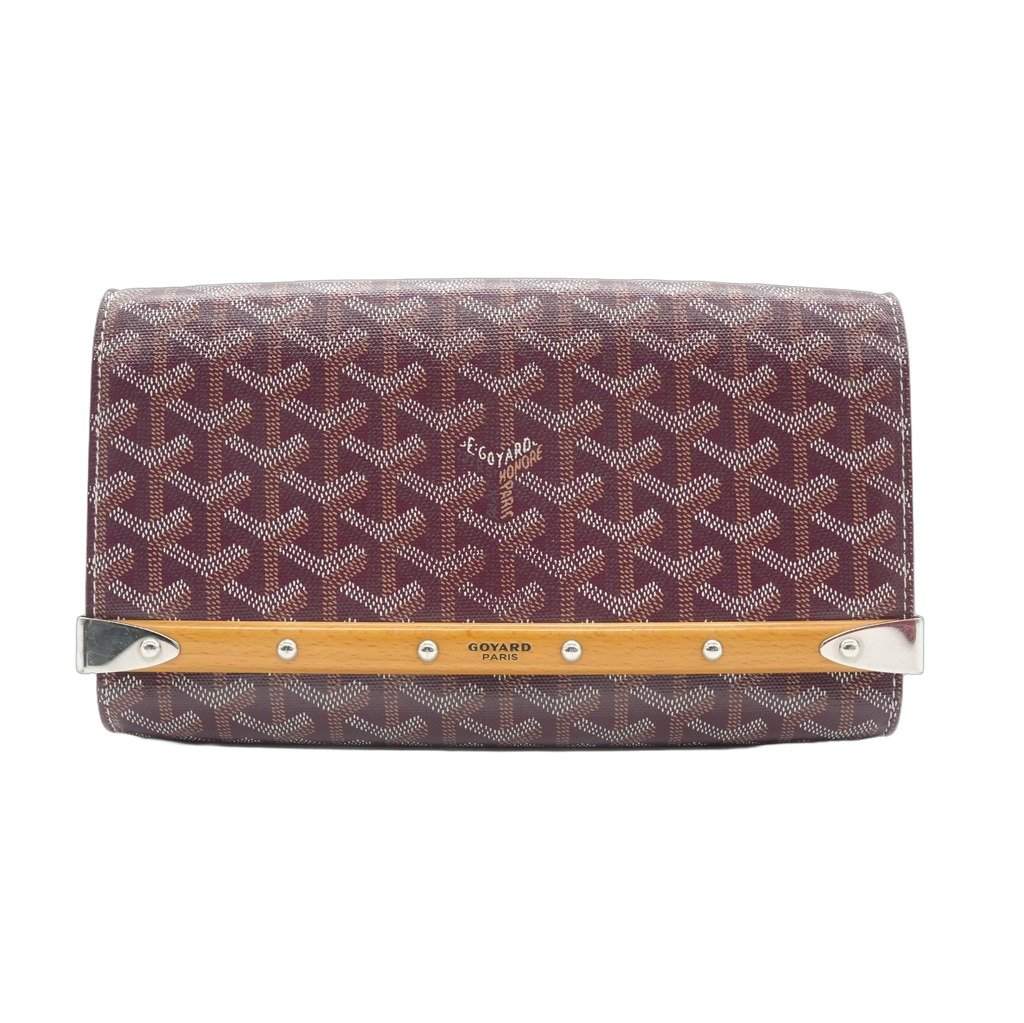 Goyard Monte-Carlo PM Shoulder Bag Burgundy Canvas Good - Front View