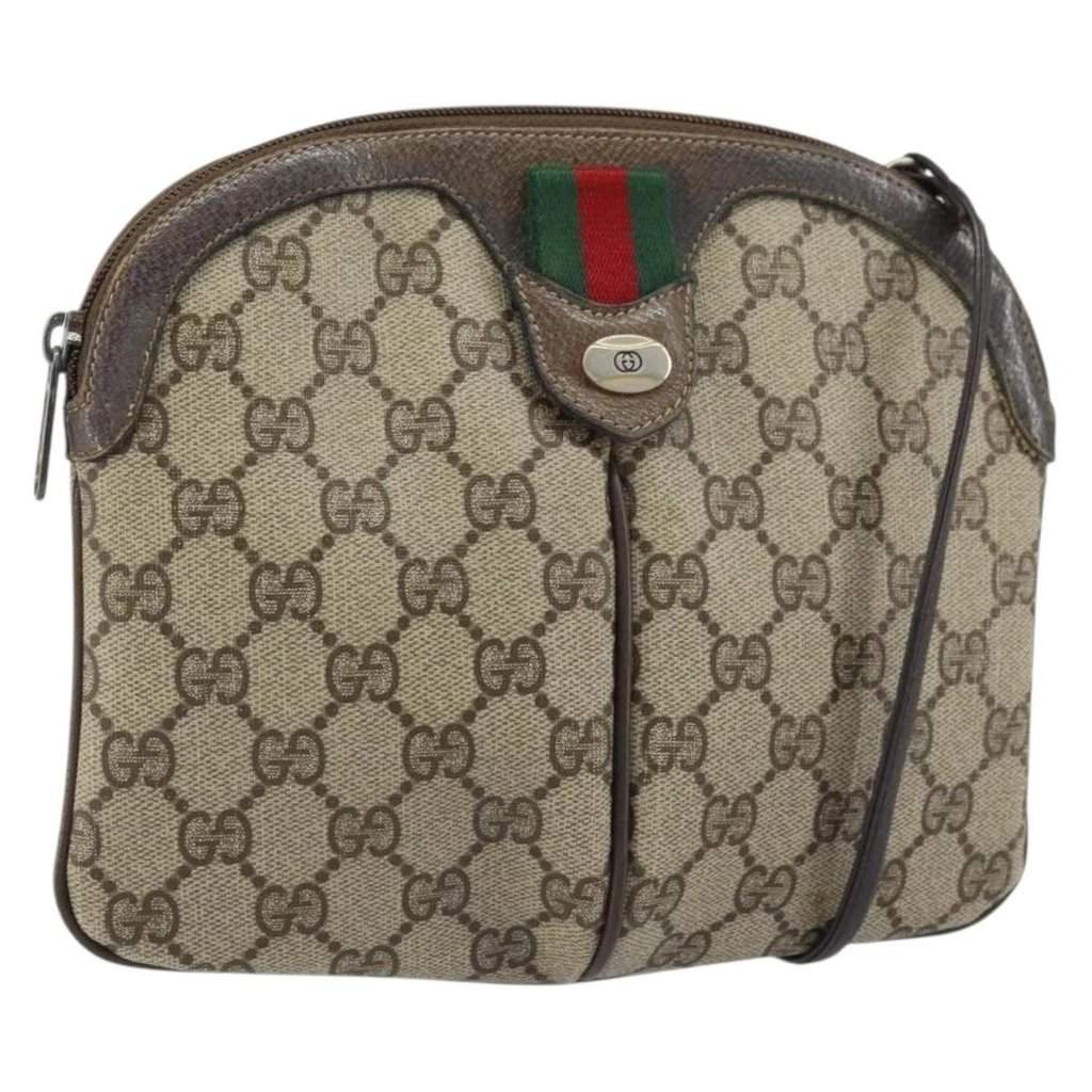 Gucci shoulder bag Beige Canvas Good - Front View