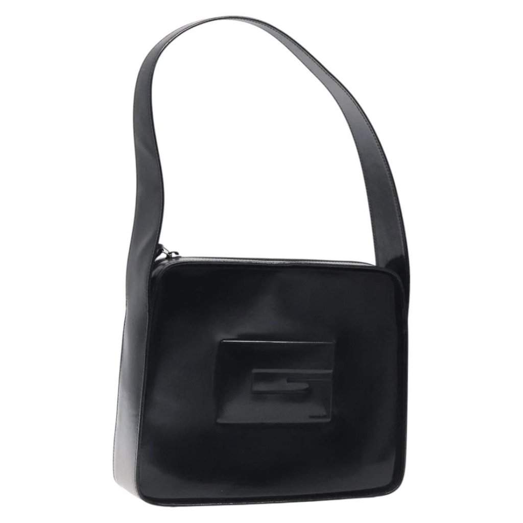 Gucci Shoulder Bag Black Leather Good condition - Front View