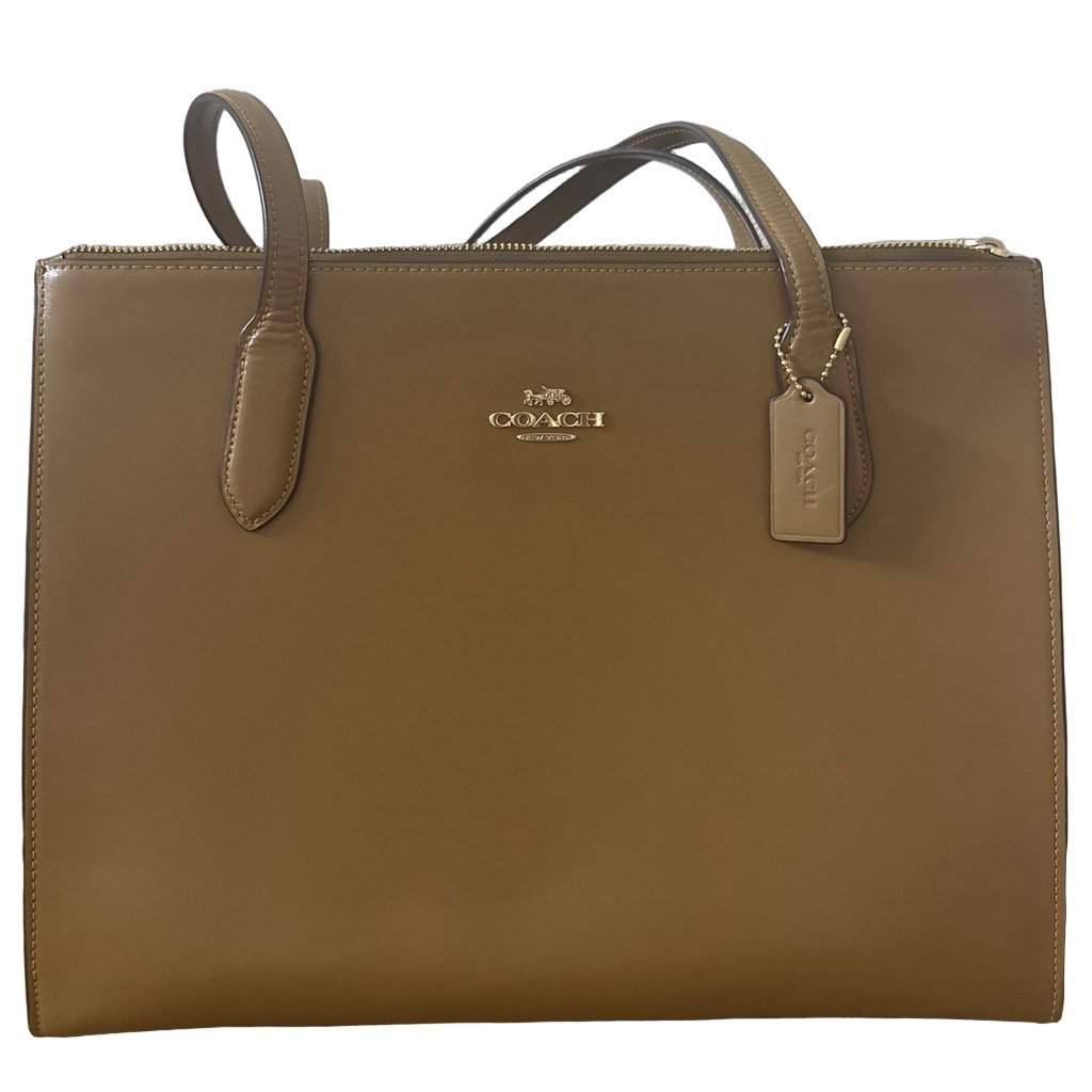 Coach NINA CARRYALL LIGHT SADDLE Brown Leather Very good - Front View