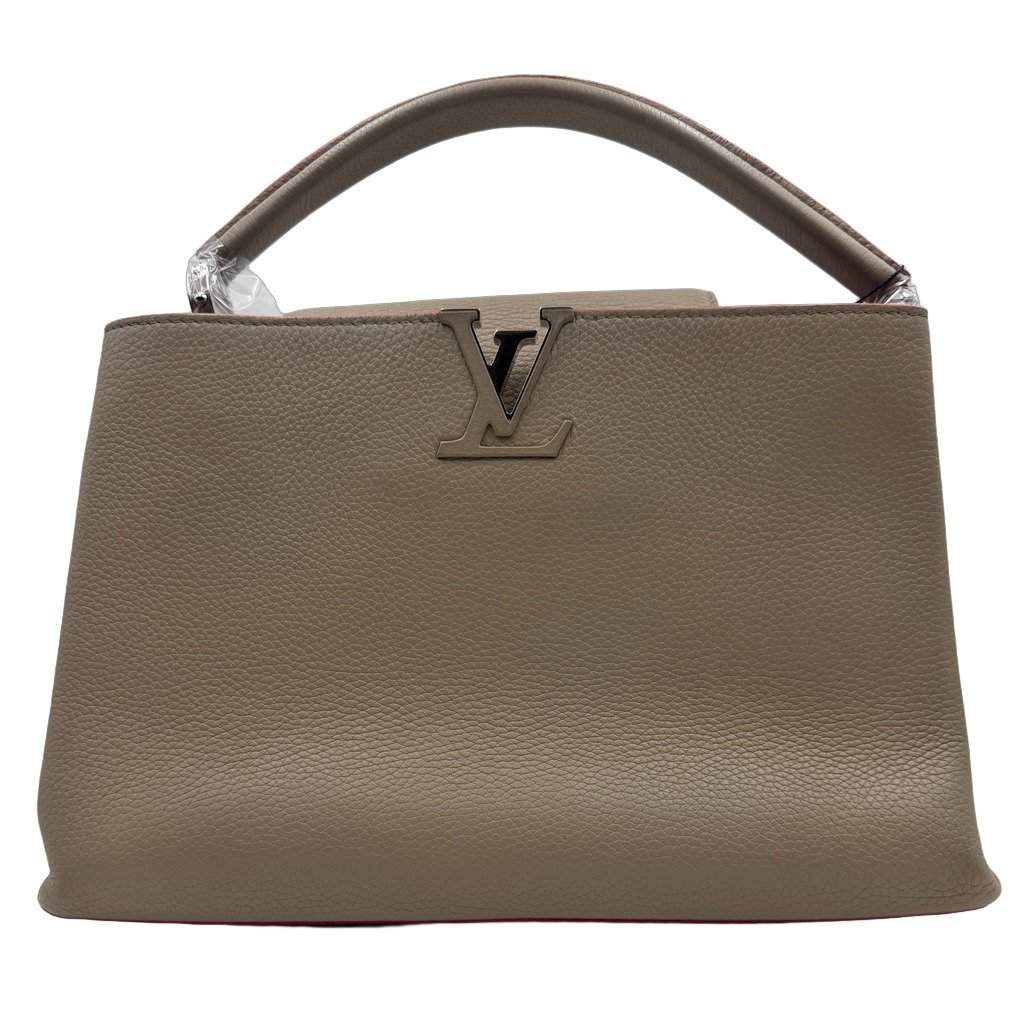 Louis Vuitton Capucines Grey Leather Good - Front View
