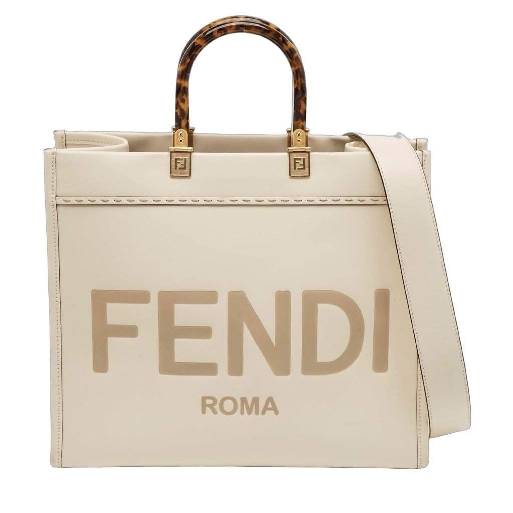 Fendi Fendi Sunshine Medium Ivory White Leather Good condition - Front View