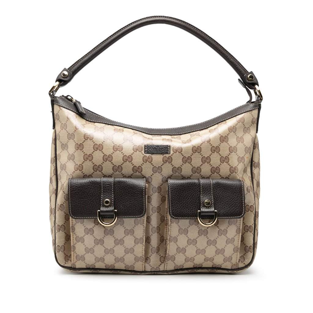 Gucci GG Crystal Abbey D Ring Handbag Beige Very good condition - Front View