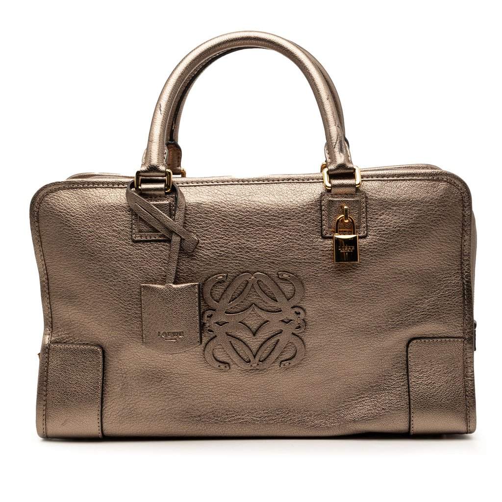 Loewe Metallic Goatskin Amazona 36 Gold Leather Very good condition - Front View