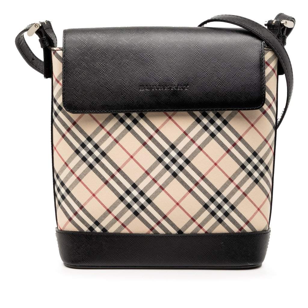 Burberry Nova Check Canvas Crossbody Beige Very good condition - Front View