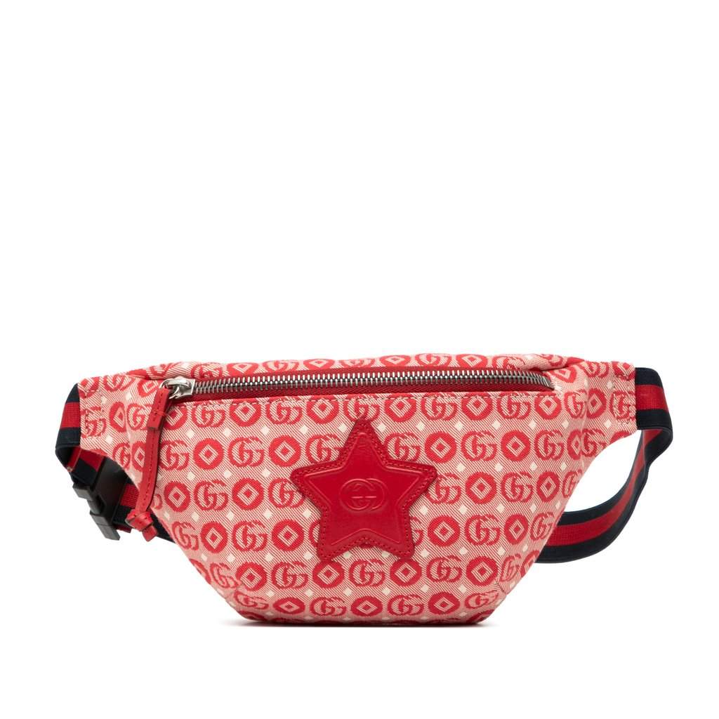 Gucci Kids GG Canvas Stars Web Belt Bag Red Very good - Front View
