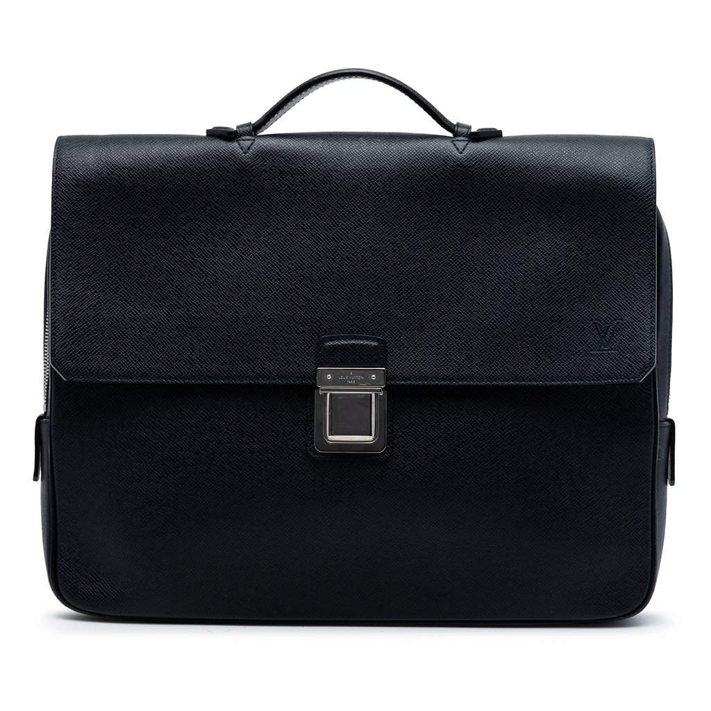 Louis Vuitton Taiga Vassili PM Blue Leather Very good condition - Front View