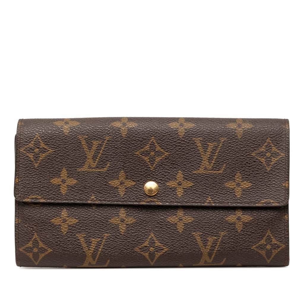 Louis Vuitton Monogram Sarah Long Wallet Brown Very good - Front View