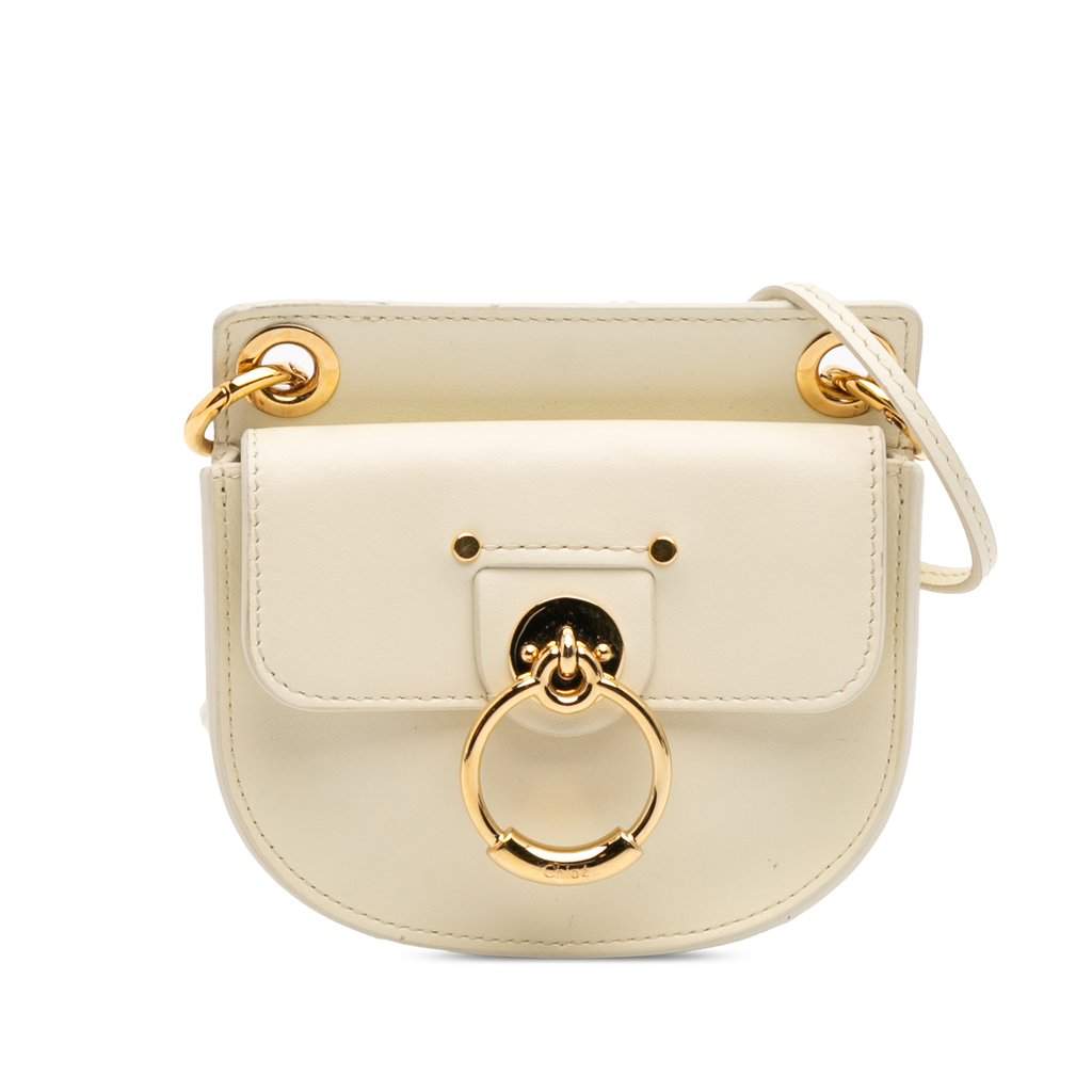 Chloé Mini Leather Tess Crossbody White Leather Very good condition - Front View