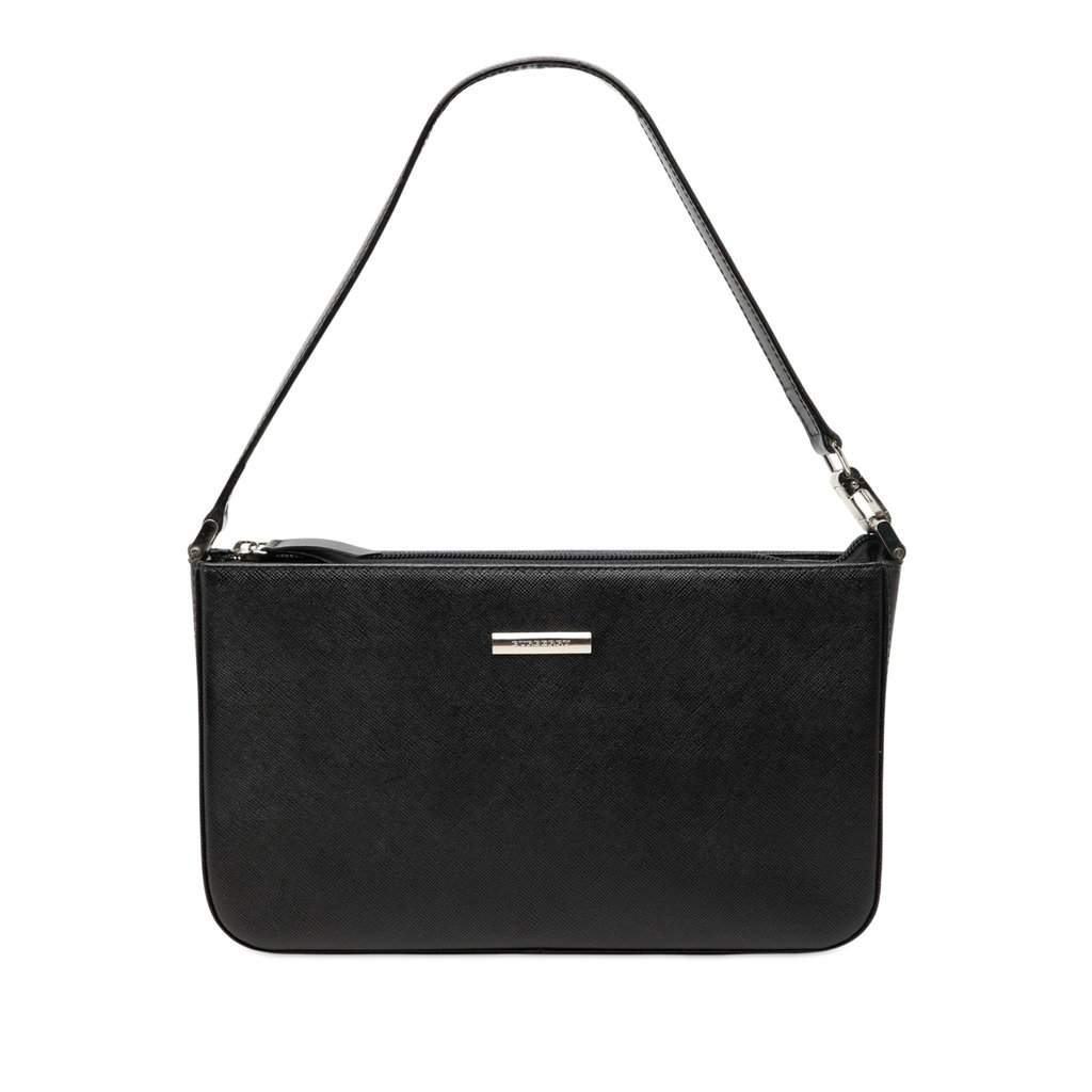 Burberry Leather Shoulder Bag Black Leather Very good - Front View