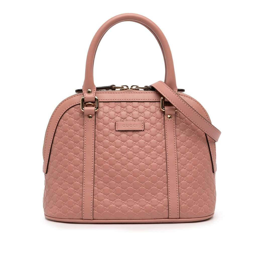 Gucci Mini Microguccissima Dome Satchel Pink Leather Very good - Front View