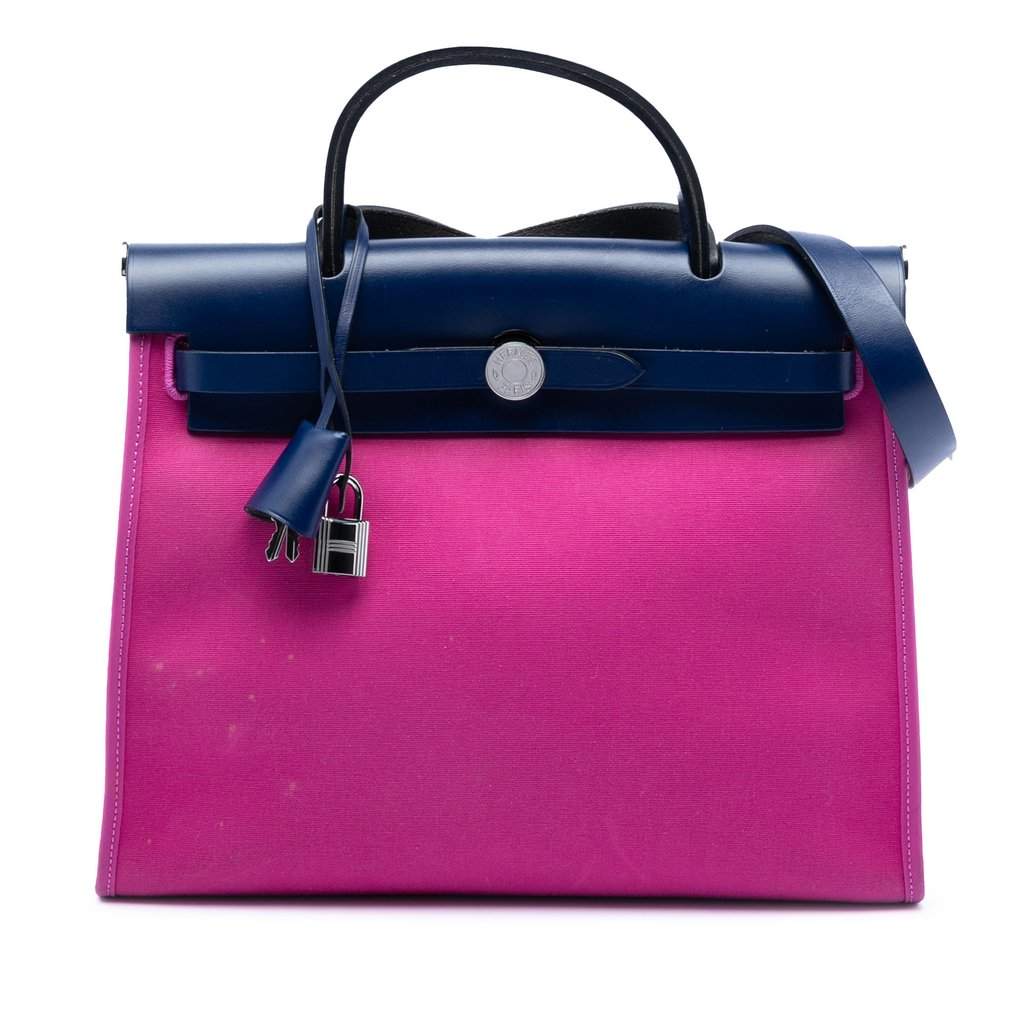 Hermès Toile Herbag Zip 31 Pink Very good condition - Front View