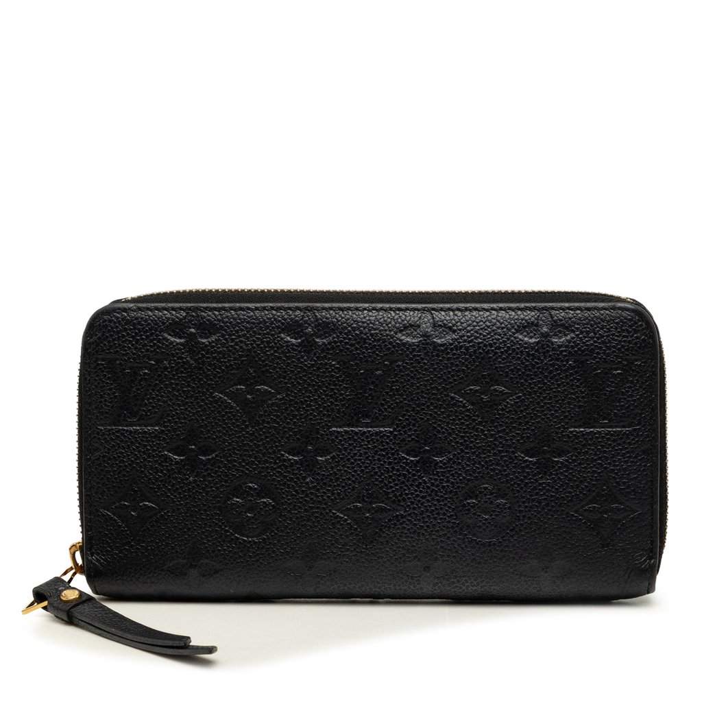Louis Vuitton Monogram Empreinte Zippy Long Wallet Black Leather Very good - Front View