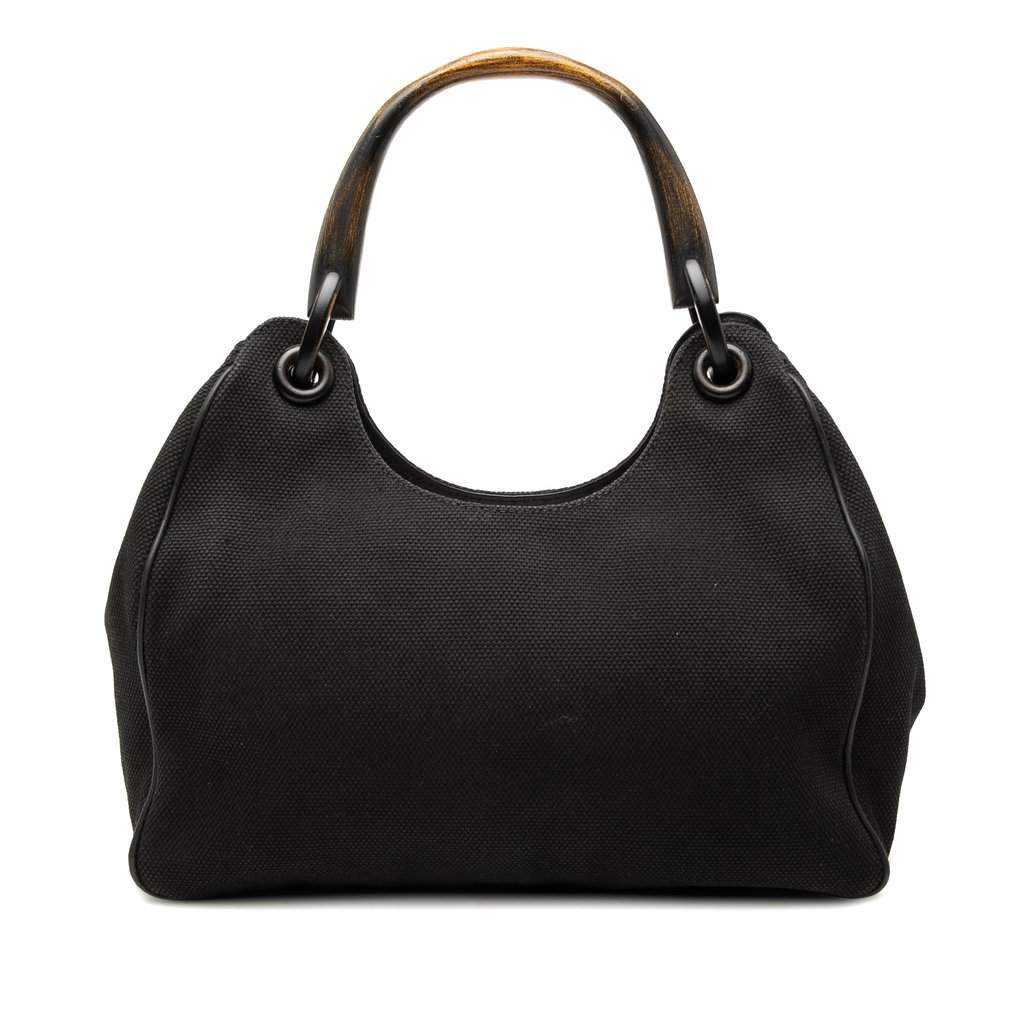 Gucci Canvas Shoulder Bag Black Very good condition - Front View