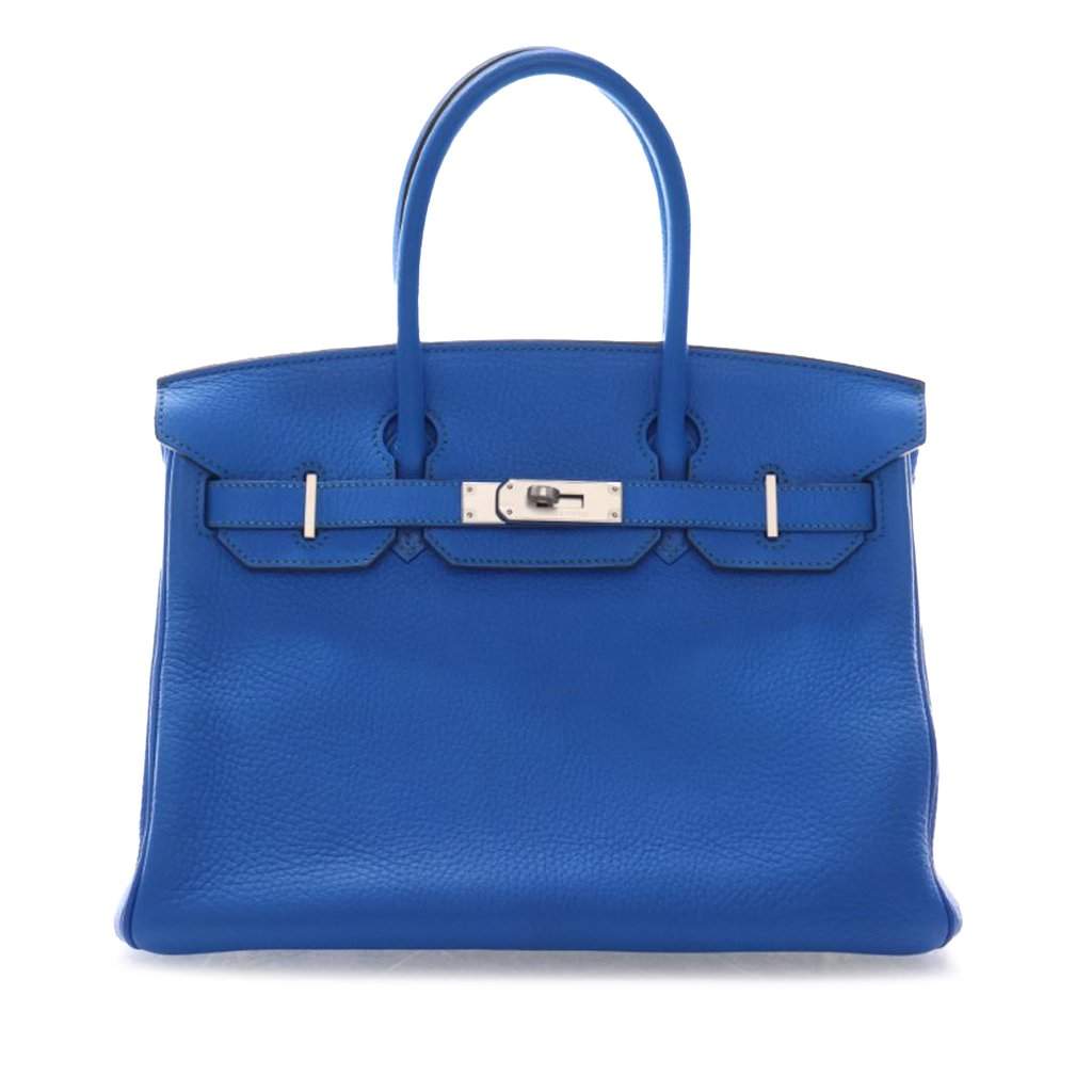 Hermès Togo Birkin Retourne 30 Blue Leather Very good condition - Front View