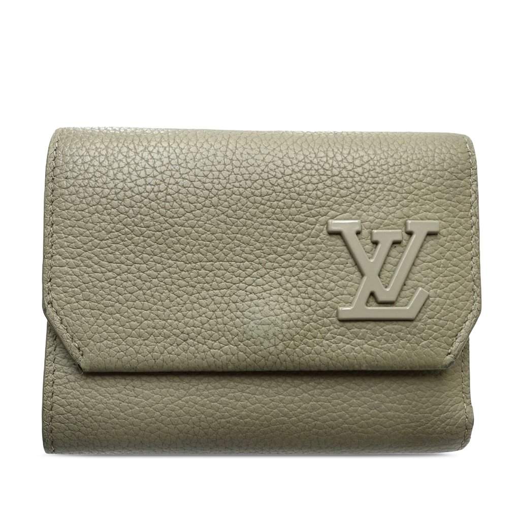 Louis Vuitton Aerogram Pilot Trifold Wallet Grey Leather Very good condition - Front View